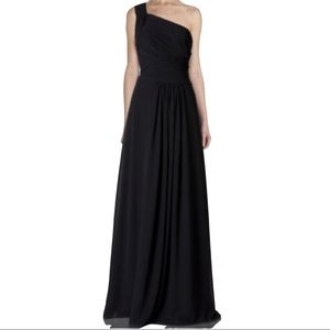 Monique Lhuillier 8 One Shoulder Ball Gown Black